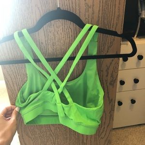 Bright Green Lululemon Cross Back Energy Bra
